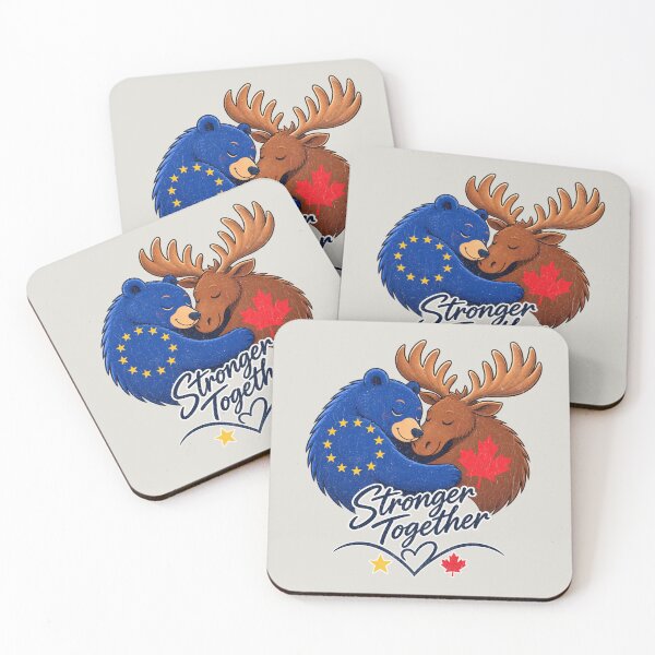Item preview, Bear and Moose - European Union Canada - Stronger Together designed and sold by RR-Arts.