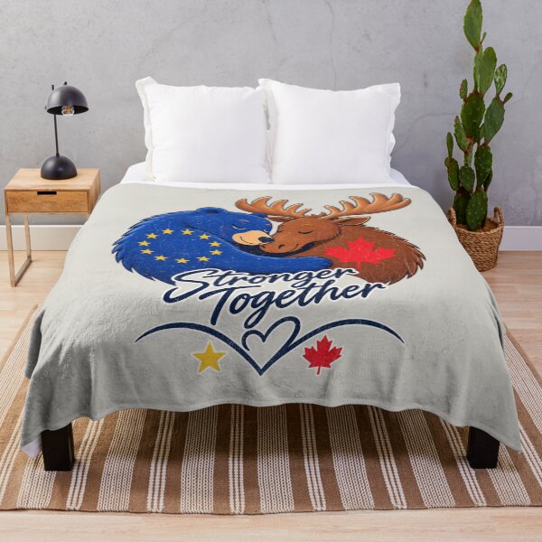Item preview, Bear and Moose - European Union Canada - Stronger Together designed and sold by RR-Arts.