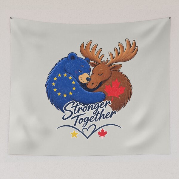 Item preview, Bear and Moose - European Union Canada - Stronger Together designed and sold by RR-Arts.