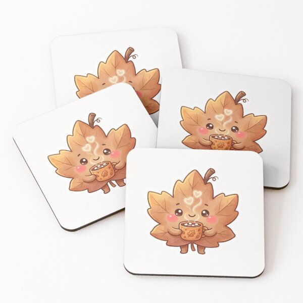 Item preview, Cute Leaf Drinking Cocoa Autumn Sticker designed and sold by Cerys-GS.