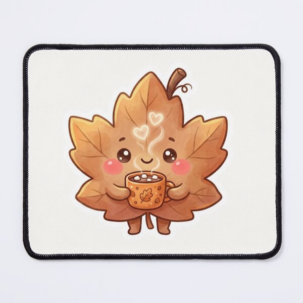 Item preview, Cute Leaf Drinking Cocoa Autumn Sticker designed and sold by Cerys-GS.