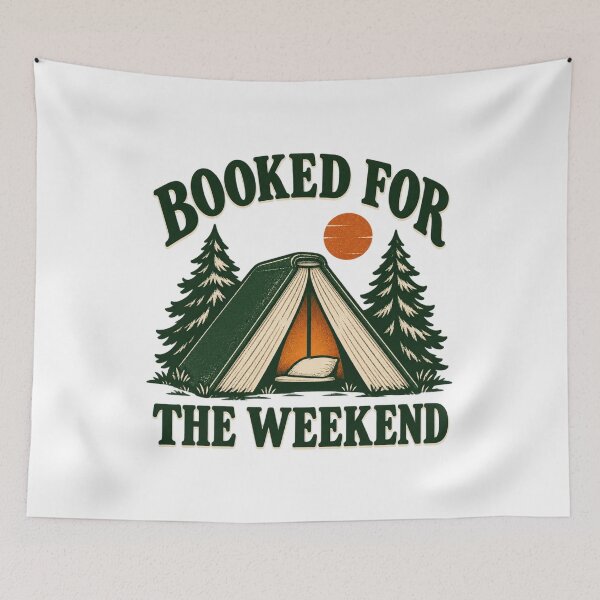 Item preview, Booked for the Weekend – Retro Book Tent Camping designed and sold by PG Shop Art.