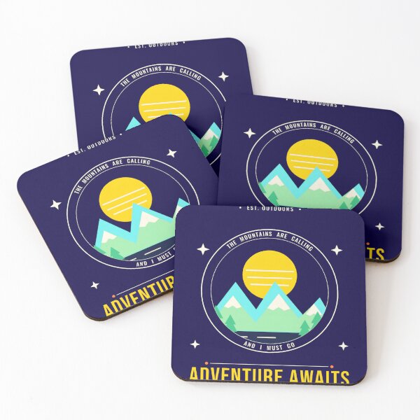 Item preview,  The Mountains Are Calling And I Must Go Adventure Awaits Vintage Hiking Camping Nature Outdoor Badge Tee designed and sold by Dedyupy.