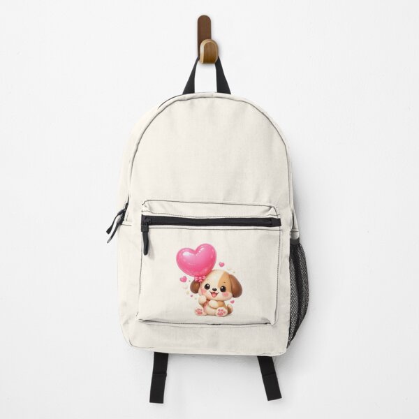 Item preview, Cute Puppy Holding Heart Balloon | Kawaii Valentine's Day Art designed and sold by Moons Studio.
