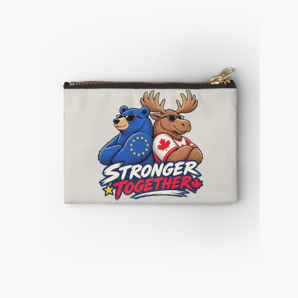Item preview, Bear and Moose - Stronger (and cooler) Together - European Union Canada Inspired designed and sold by RR-Arts.
