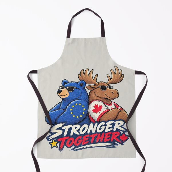 Item preview, Bear and Moose - Stronger (and cooler) Together - European Union Canada Inspired designed and sold by RR-Arts.