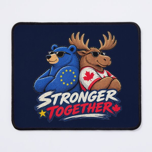 Item preview, Bear and Moose - Stronger (and cooler) Together - European Union Canada Inspired designed and sold by RR-Arts.