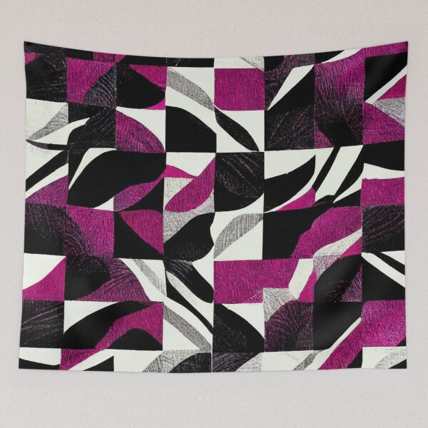Item preview, Abstract Black, White and Pink Geometric Pattern designed and sold by shelteredinside.