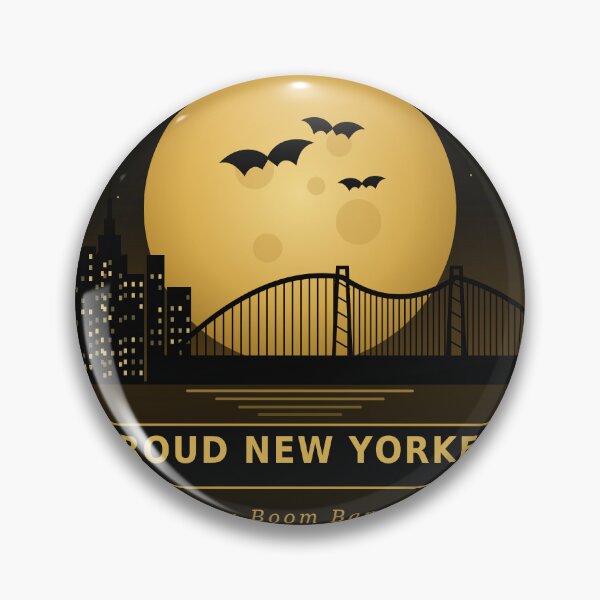 Item preview, Proud New Yorker Queens Gold Moon Skyline designed and sold by Printsby.