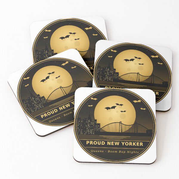 Item preview, Proud New Yorker Queens Gold Moon Skyline designed and sold by Printsby.