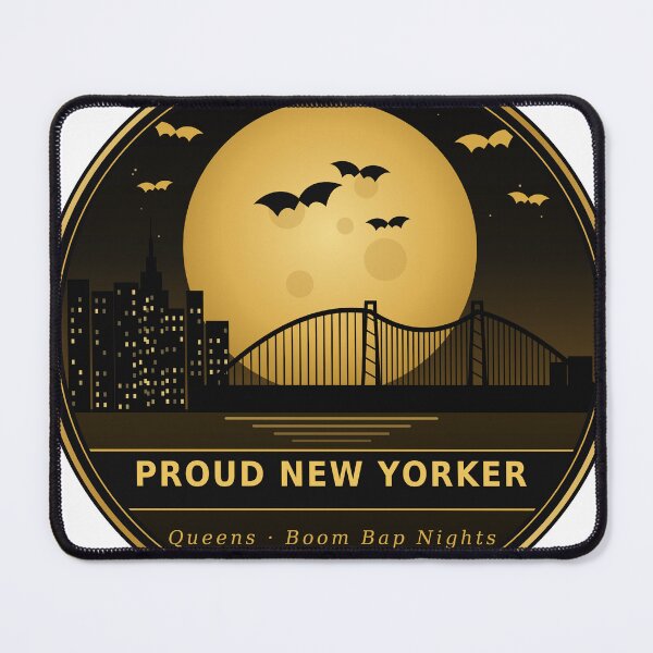 Item preview, Proud New Yorker Queens Gold Moon Skyline designed and sold by Printsby.