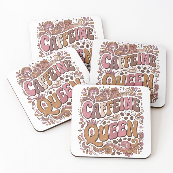 Item preview, Caffeine Queen Retro Coffee Typography designed and sold by Mellow Doodle Co..