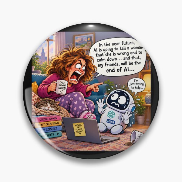 Item preview, AI Told Her to Calm Down — Big Mistake designed and sold by Sybille-Yates.