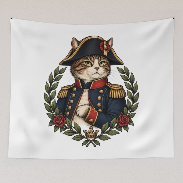 Item preview, French General Emperor Cat Bicorne Art designed and sold by Old's Cool Cat Studio.