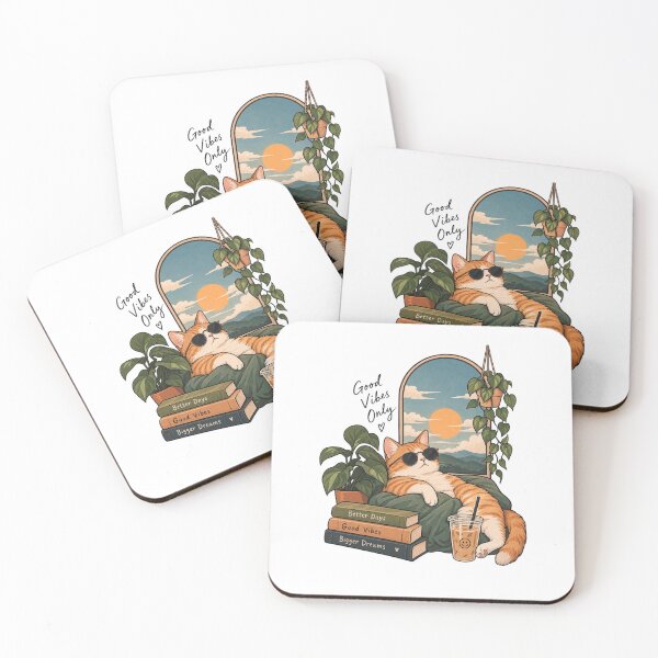 Item preview, Cool Cat Cozy Vibes – Aesthetic Retro Illustration designed and sold by LarkLeaf.