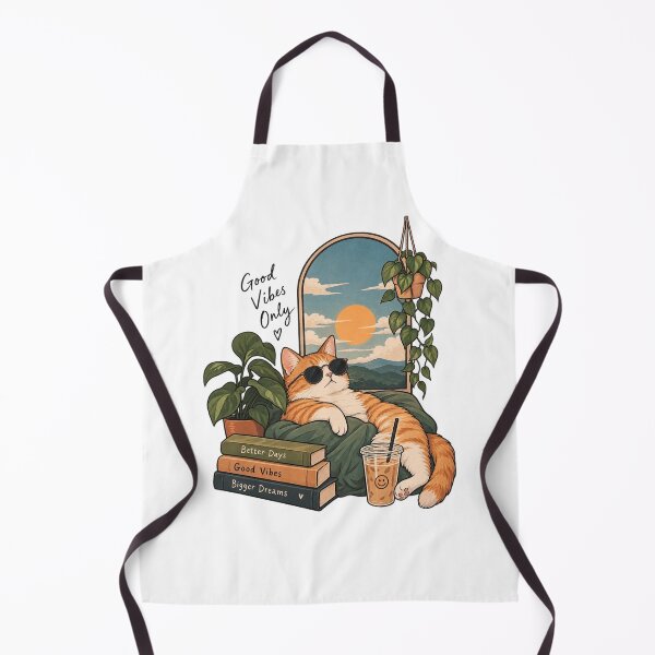 Item preview, Cool Cat Cozy Vibes – Aesthetic Retro Illustration designed and sold by LarkLeaf.