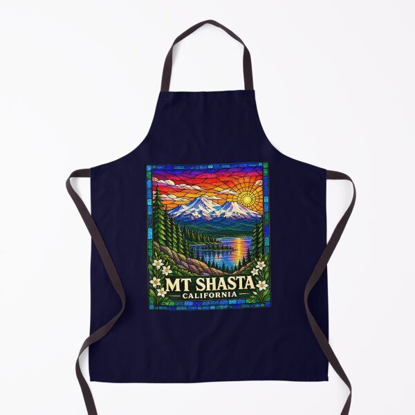 Item preview, Mt. Shasta California Stained Glass Mountain Travel Poster designed and sold by Swanny's Custom T-shirt and Gift Designs.