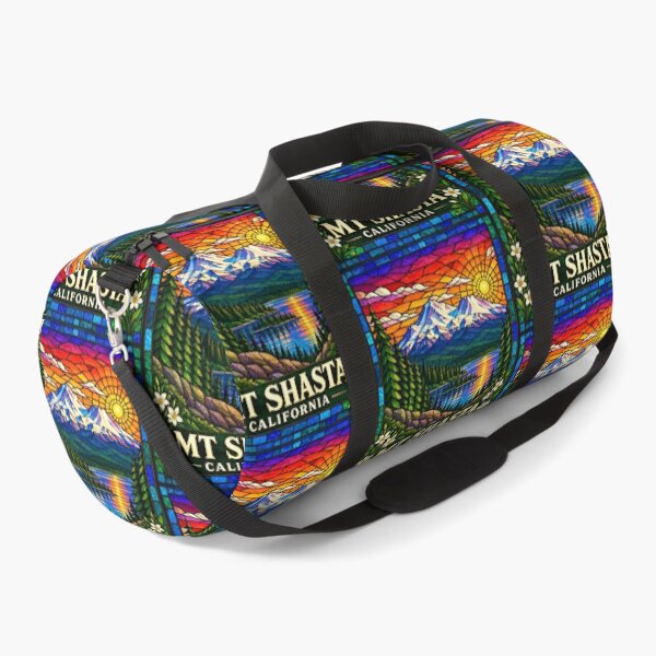Item preview, Mt. Shasta California Stained Glass Mountain Travel Poster designed and sold by Swanny's Custom T-shirt and Gift Designs.