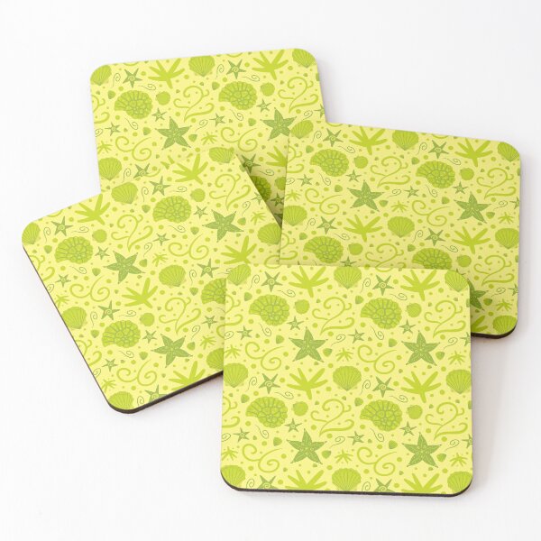 Item preview, Green Seashells and Stars Pattern designed and sold by miawgigi.