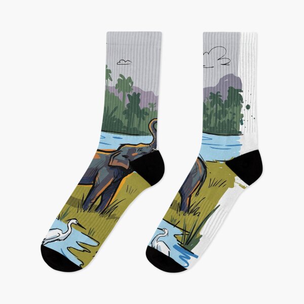 Item preview, Elephants Greeting Lake Affection Wildlife Art designed and sold by Merch by Das Design Studio.