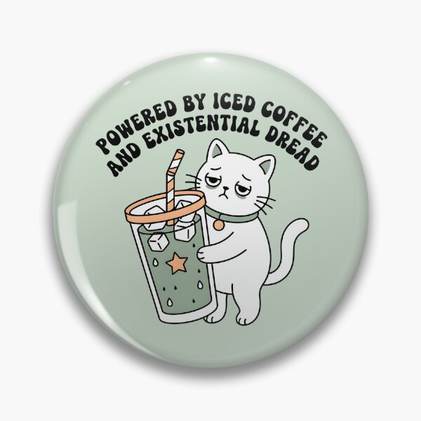 Item preview, Iced Coffee & Existential Dread Kawaii Cat  designed and sold by dreephic22.