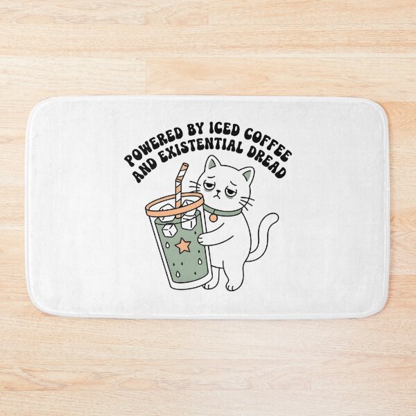 Item preview, Iced Coffee & Existential Dread Kawaii Cat  designed and sold by dreephic22.