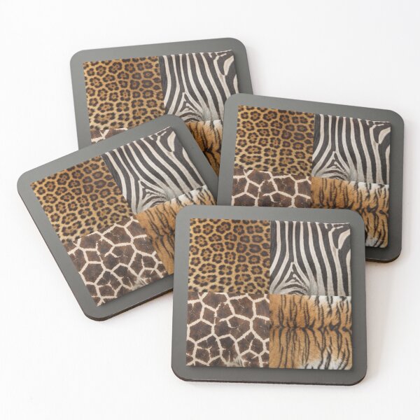 Item preview, Quad Panel Wild Animal Print and Safari Hide Patterns Art designed and sold by AfresStudio.
