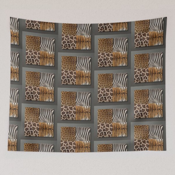 Item preview, Quad Panel Wild Animal Print and Safari Hide Patterns Art designed and sold by AfresStudio.