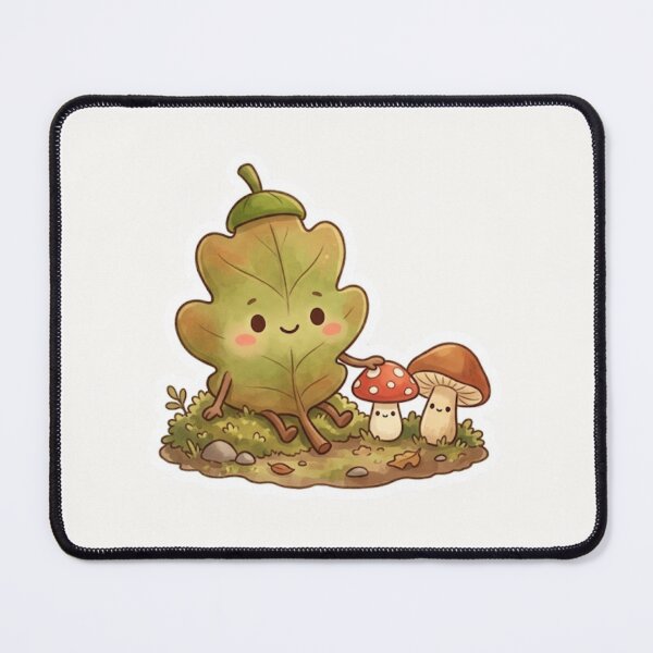 Item preview, Cute Leaf Playing With Mushrooms Autumn Sticker designed and sold by Cerys-GS.