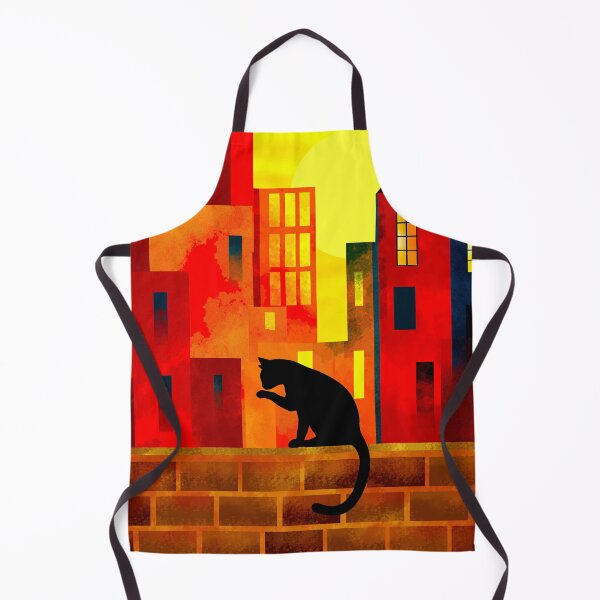 Item preview, Cat Silhouette Against Vibrant Cityscape designed and sold by Andrew  Hitchen.