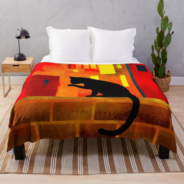 Item preview, Cat Silhouette Against Vibrant Cityscape designed and sold by Andrew Hitchen.