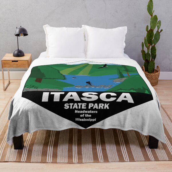 Item preview, Itasca State Park Minnesota – Headwaters of the Mississippi River Vintage Wilderness Poster designed and sold by All in Good Fun.
