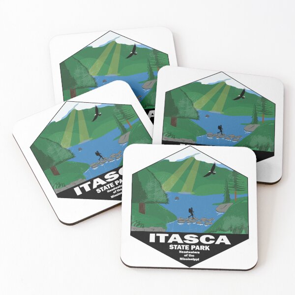 Item preview, Vintage Itasca State Park Minnesota – Headwaters of the Mississippi River Vintage Wilderness Poster designed and sold by All in Good Fun.