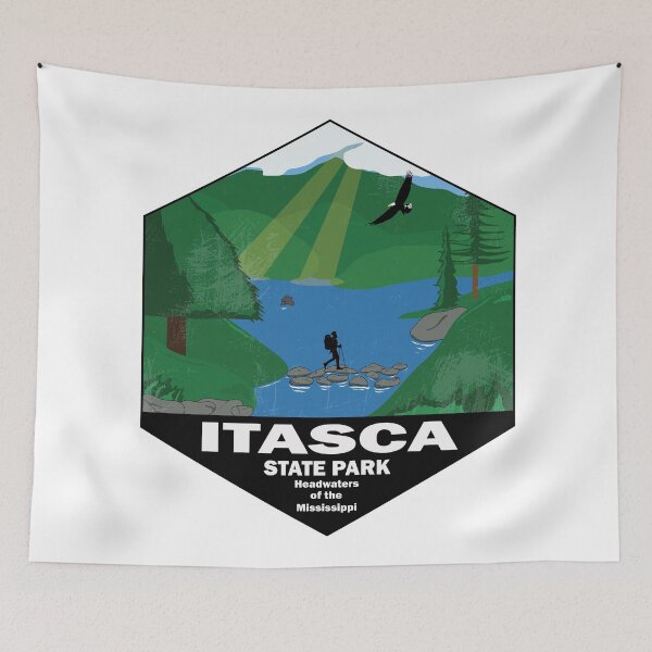 Item preview, Vintage Itasca State Park Minnesota – Headwaters of the Mississippi River Vintage Wilderness Poster designed and sold by All in Good Fun.