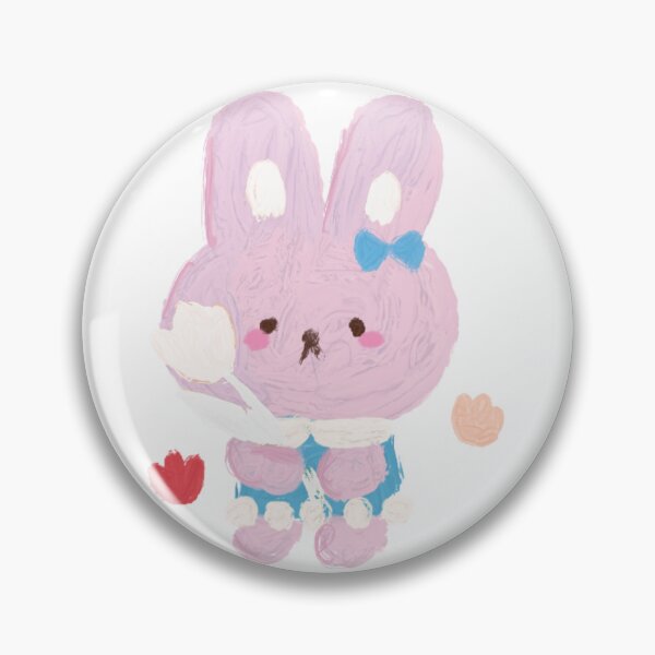 Item preview, Pink Bunny Holding Tulip – Soft Pastel Nature Illustration designed and sold by IZDIHAR-STUDIO.