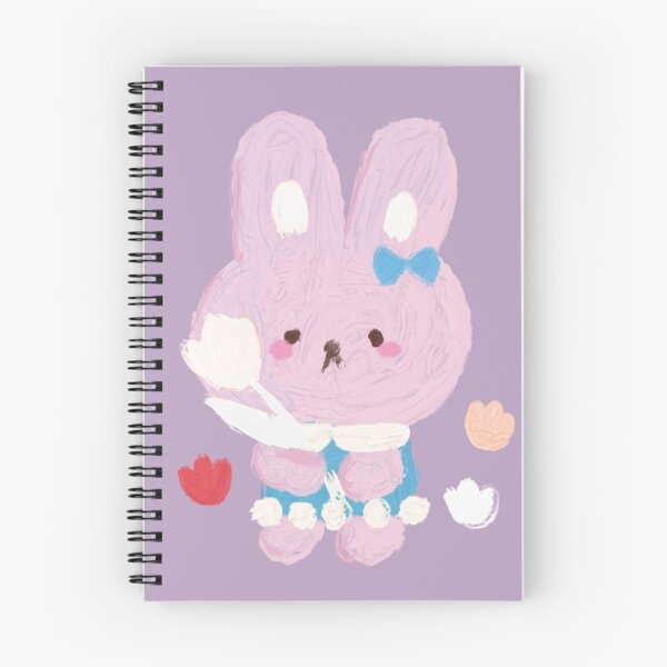 Item preview, Pink Bunny Holding Tulip – Soft Pastel Nature Illustration designed and sold by IZDIHAR-STUDIO.