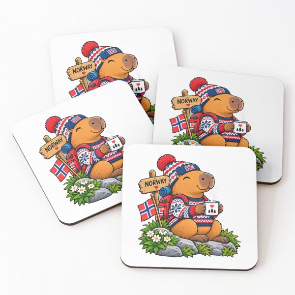 Item preview, Cute Norway Capybara – Cozy Nordic Adventure designed and sold by CapybaraTravels.