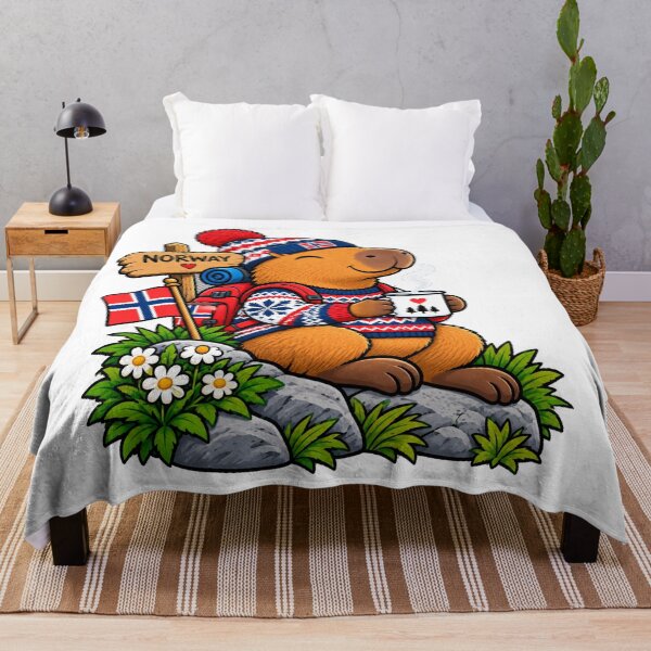 Item preview, Cute Norway Capybara – Cozy Nordic Adventure designed and sold by CapybaraTravels.