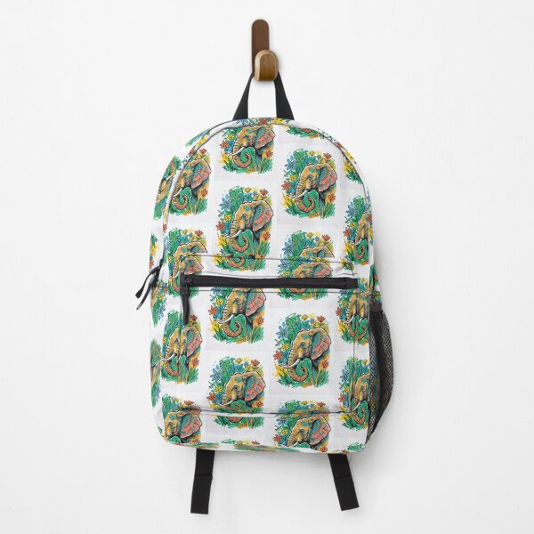 Item preview, Elephant Profile Portrait Wildflowers Art Print designed and sold by Merch by Das Design Studio.