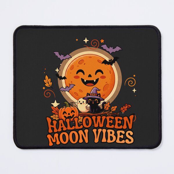 Item preview, Cute Spooky Halloween Moon Vibes Retro Cat and Ghost Art designed and sold by Thegoldenline.