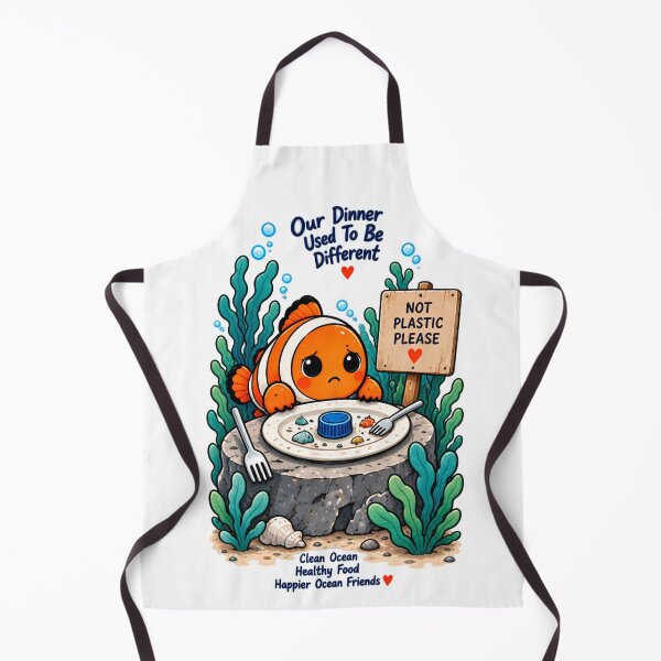 Item preview, Cute Clownfish Ocean Conservation, No Plastic Please,  Clean Ocean Sea Life Design designed and sold by Dreamy Ocean Art.