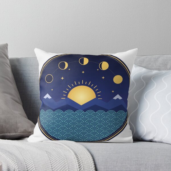 Item preview, Moon Phases Sunrise Mountains Waves Cycles designed and sold by Printsby.