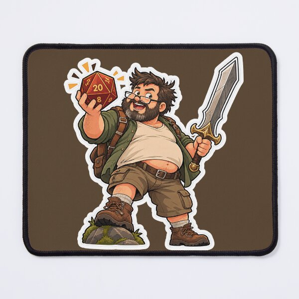 Item preview, Tabletop Gamer Dad with Dice and Fantasy Sword designed and sold by NovaToons.