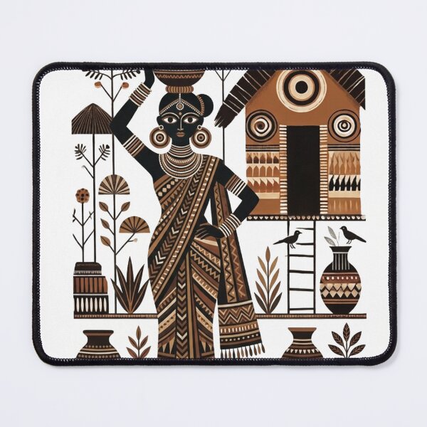 Item preview, A Tribal Woman | Village Scene | Indian Art designed and sold by Sakshiartwork.