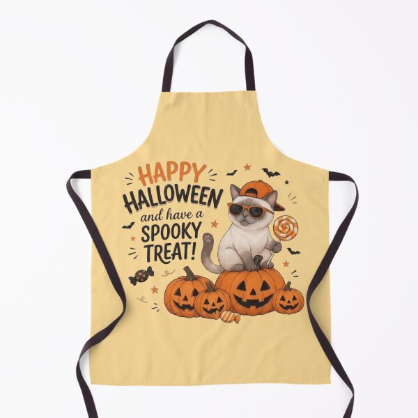 Item preview, Cute Cool Cat Happy Halloween Spooky Treat Pumpkins designed and sold by PetalsPaws.