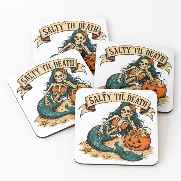 Item preview, Salty Till Death Skeleton Mermaid Beach Goth designed and sold by chattsuede.