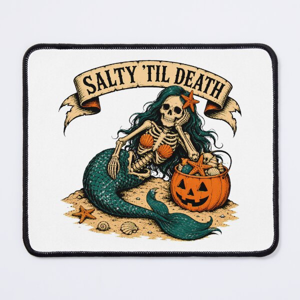 Item preview, Salty Till Death Skeleton Mermaid Beach Goth designed and sold by chattsuede.