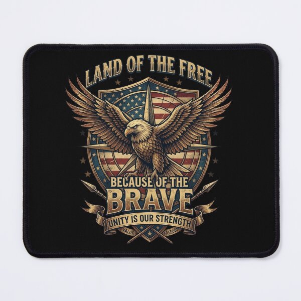 Item preview, Land Of The Free Shirt,Because of The Brave Eagle Flag Patriotic American Eagle T-Shirt, Veterans Day Gift, Proud American Gift designed and sold by designwiss.