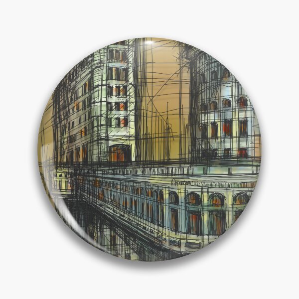 Item preview, Vibrant Urban Cityscape Sketch – Architectural Line Art for Architects and City Lovers designed and sold by IlustratorCAT.