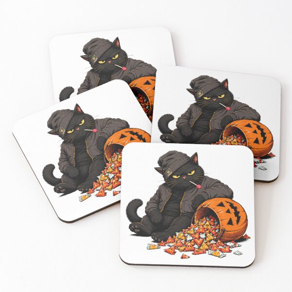Item preview, Moody Black Cat Halloween Spooky Streetwear Kitten designed and sold by chattsuede.